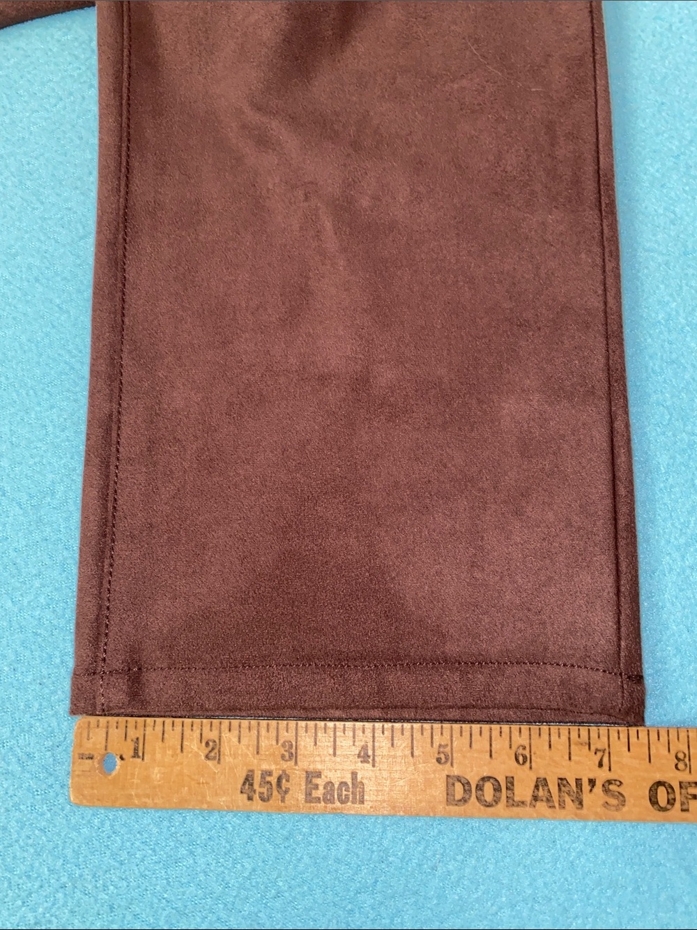 OLSEN Mona straight leg faux suede chocolate brown 2 pocket trousers NEW size 12 - Picture 13 of 13